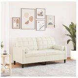 vidaXL Dvosjed s ukrasnim jastucima krem 140 cm baršunasti Cijene