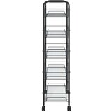 vidaXL Kuhinjska kolica s 5 razina crna 46 x 26 x 105 cm željezna | shoptok.hr