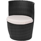 Poli 3-dijelni bistro set od poliratana s jastucima crni | shoptok.hr