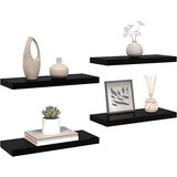  Plutajuće zidne police 4 kom sjajne crne 60 x 23,5 x 3,8 cm MDF | shoptok.hr