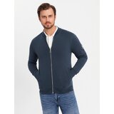 Ombre Men's structured knit polo collar sweatshirt - graphite melange