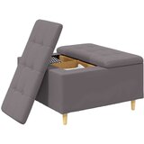  Stolica s dugmadi s jastukom Siva 80 x 80 x 45 cm Umjetna koža | shoptok.hr