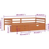  Okvir za krevet i ladice/ormarić tamnosmeđi 90x200 cm borovina | shoptok.hr