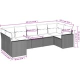  7-dijelni set vrtnih sofa od poliratana s jastucima crni | shoptok.hr