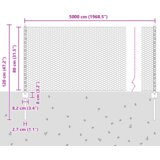 vidaXL 11 kosov U-kanal ograjnih stebrov Siva 80 cm jeklo, Hemizonska ograja Siva 0.8x50 m jeklo | Shoptok.si