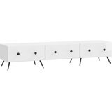 TV omarica Bela visok sijaj 147 x 34,5 x 30 cm Inženirski les, (5000210271) | Shoptok.si