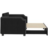  Dnevni krevet na razvlačenje crni 80 x 200 cm od tkanine | shoptok.hr