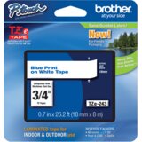 Brother TZE243 Bel/moder 18mm, trak za PT, (20442460) | Shoptok.si