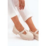 Boto Women's Loafers With Buckle On Platform And Flat Heel Beige Venda | Shoptok.si