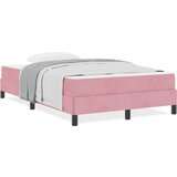 vidaXL Postelja boxspring z vzmetnico Roza 120 x 200 cm Žamet | Shoptok.si