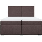  Krevet s oprugama i madracem tamnosmeđi 200x200 cm od tkanine | shoptok.hr