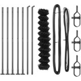 vidaXL Verižna ograja z 7 flanged poštnimi stolpi 1.2x10 m pocinkano jeklo | Shoptok.si