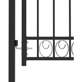 vidaXL Vrata za ograjo zaobljena jeklo 100x125 cm črna | Shoptok.si
