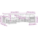  Set vanjskih sofa 6 kom. Prirodna i krem 331 x 172,5 x 73 cm | shoptok.hr