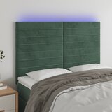  The Living Store LED posteljno vzglavje temno zeleno 144x5x118/128 cm žamet - LED Vzglavje, (21452105) Cene