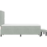 vidaXL Krevet s box springom s madracem i klupom svijetlosiv 120x200 cm baršun | shoptok.hr