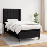 vidaXL Box spring postelja z vzmetnico črn 90x190 cm blago Cene