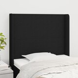  Uzglavlje s ušima crno 83x16x118/128 cm od tkanine | shoptok.hr