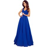 Numoco 246-3 CINDY long dress with a neckline - classic blue | shoptok.hr
