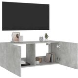 vidaXL Stenska TV omarica z LED lučkami betonsko siva 100x35x41 cm | Shoptok.si