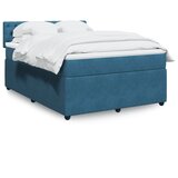 vidaXL Krevet box spring s madracem plavi 160 x 200 cm baršunasti Cijene