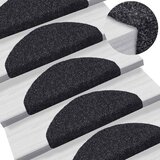  Prostirke za stepenice, samoljepljive, 30 kom, 65x21x4 cm, crne, poluokrugle, velike | shoptok.hr