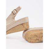GOODIN Beige low wedge sandals | Shoptok.si