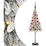 vidaXL Božično drevo med 150 LED z stojalom Bela 120 cm PE in jeklo | Shoptok.si