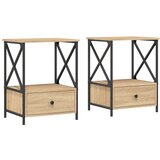  Noćni ormarići 2 kom boja hrasta 50x41x65 cm konstruirano drvo | shoptok.hr