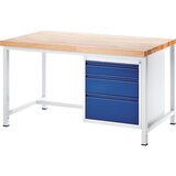 RAU delovna miza z ogrodjem, 3 predali velikosti l, višina po 1 x 120/180/240 mm, globina 700 mm, širina 1000 mm | Shoptok.si