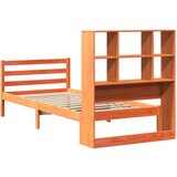 vidaXL Knjižna postelja brez vzmetnice vošč. rjava 90x190 cm trden les | Shoptok.si