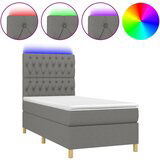 The Living Store Box spring postelja z vzmetnico LED temno siva 100x200 cm blago - Box Spring Postelja, (21521018) | Shoptok.si