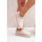 FR1 Women's Snow Boots On Platform With Embroidery Light Beige Tirissa | Shoptok.si