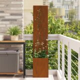 vidaXL Vrtni Sadič s Dekorativnom Pločom Rđa 32 x 140 cm Otporni čelik | shoptok.hr