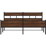 vidaXL Metalni okvir kreveta bez madraca smeđa boja hrasta 180x200 cm | shoptok.hr
