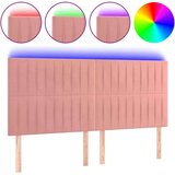  Posteljno vzglavje roza 200x5x118/128 cm žamet, (20952025) | Shoptok.si