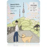 Seoul Girl's Beauty Secret maska iz platna s posvetlitvenim in vlažilnim učinkom 20 g