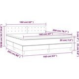  box spring s madracem LED svjetlosivi 160x200 cm tkanina | shoptok.hr