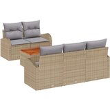  Vrtna garnitura - 6-dijelni set vrtnih sofa s jastučićima Bež Poli ratan Akacija | shoptok.hr