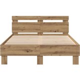 vidaXL Hrastov posteljni okvir Artisan hrast Inženirski les 120 x 190 cm | Shoptok.si
