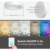 Matane 28 cm RGB LED stropna svetilka z daljincem | Shoptok.si