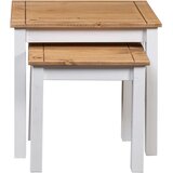 vidaXL Komplet mizic 2 kosa bele trdna borovina Panama Range | Shoptok.si