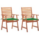 Maison Chic Vrtni jedilni stoli - Stol za vrt 2 kosa z blazinami trden akacijev les JS306, (21877718) | Shoptok.si