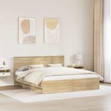  Krevetna konstrukcija s uzglavljem Sonoma hrast 200 x 200 cm | Eponuda.com