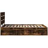  Krevetna konstrukcija s uzglavljem Dimljeni hrast 135 x 190 cm | shoptok.hr