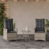 Maison Chic Nastavljivi vrtni stoli - Stol za vrt 2 kosa z blazinami svetlo siv PE ratan JS100, (21878656) | Shoptok.si
