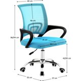Kondela Pisarniški stol, turkizna/črna/krom, DEX 4 NEW | Shoptok.si