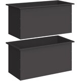  Vrtna posuda za sadnju s LED svjetlom 2 kom. Crna - Crna 50 x 100 x 48 cm 2 | shoptok.hr