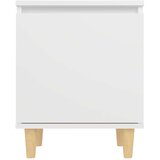 vidaXL Nočna omarica z lesenimi nogami bela 40x30x50 cm | Shoptok.si