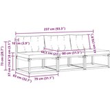 3 Komad Srednja sofa za van Čvrsto drvo akacije Prirodna - Prirodna i svijetlo siva 3x srednje | shoptok.hr